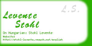 levente stohl business card
